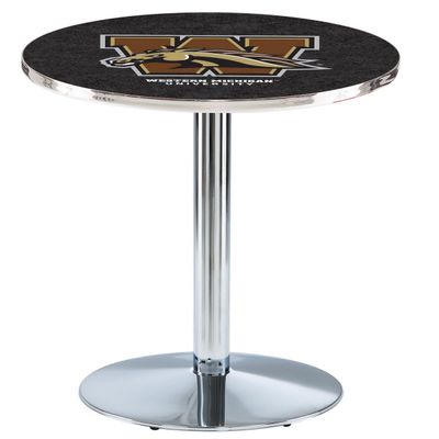 HBS L214-42" Chrome Western Michigan Pub Table by Holland Bar Stool Co.