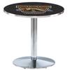 HBS L214-42" Chrome Western Michigan Pub Table by Holland Bar Stool Co.