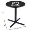 HBS L211-36" Black Wrinkle POW/MIA Pub Table by Holland Bar Stool Co. view 2