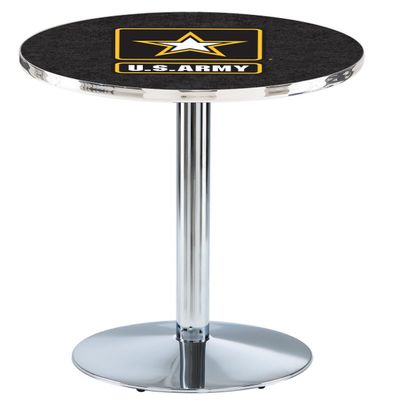 Holland Bar Stool Co. L214-42" Chrome U.S. Army Pub Table