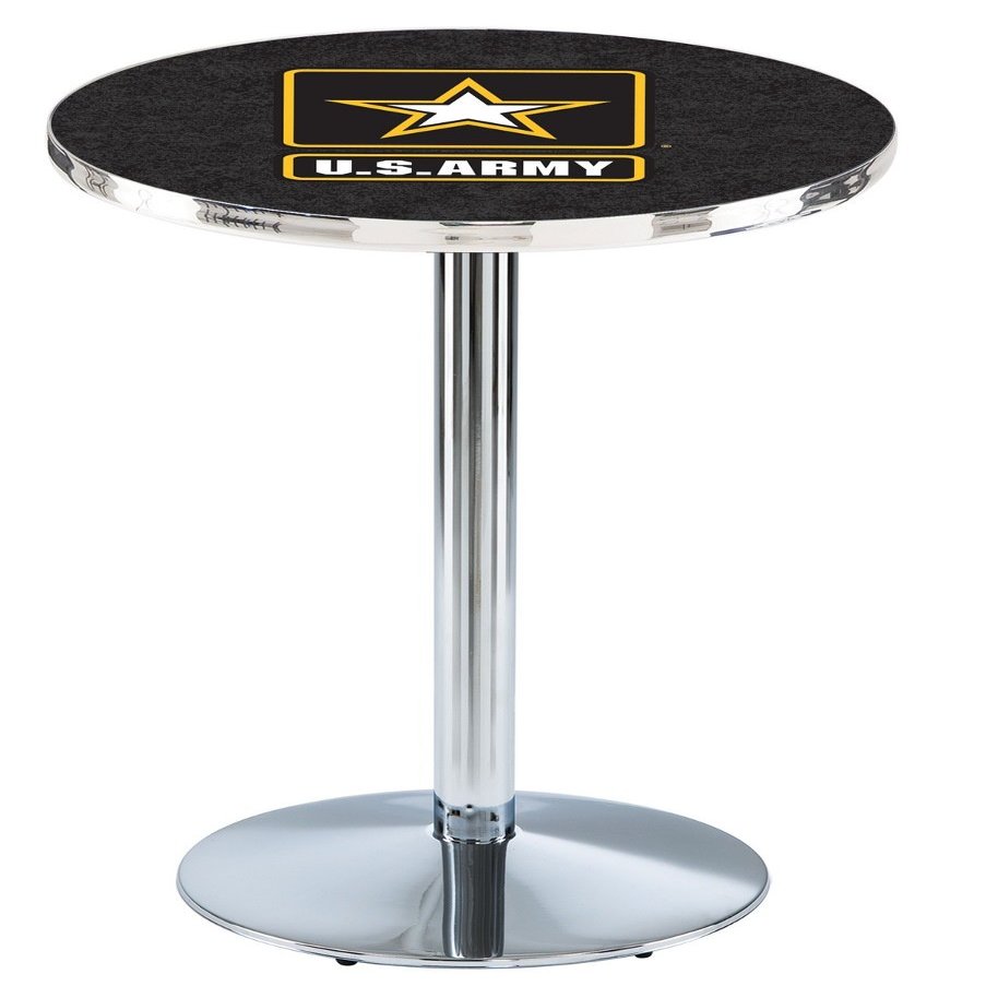 Holland Bar Stool Co. L214-42" Chrome U.S. Army Pub Table