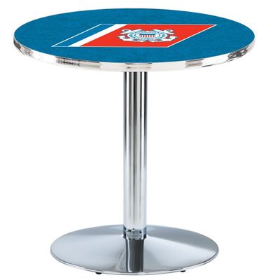 HBS L214-36" Chrome U.S. Coast Guard Pub Table by Holland Bar Stool Co.