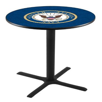 HBS L211-36" Black Wrinkle U.S. Navy Pub Table by Holland Bar Stool Co.