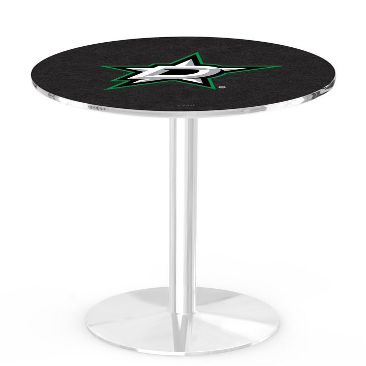 Dallas Stars Officially Licensed L214 Chrome, 36" Tall Pub Table - NHL - 28" Top