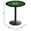 Dallas Stars Officially Licensed L214 Chrome, 36" Tall Pub Table - NHL - 28" Top view 2