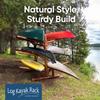 Log Kayak Rack 6-Place Canoe Racks, Freestanding Paddle Board Storages, Surfboard Stand, Canoe Paddles or SUP Storage Racks, Paddle Board Rack for Outdoor Storage - Canyon Brown view 2