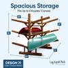 Log Kayak Rack 6-Place Canoe Racks, Freestanding Paddle Board Storages, Surfboard Stand, Canoe Paddles or SUP Storage Racks, Paddle Board Rack for Outdoor Storage - Canyon Brown view 3