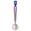 Beistle 54615 Silver Medal With Ribbon44; Pack Of 12 view 1