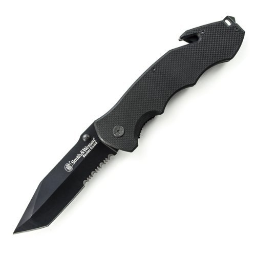 Smith & Wesson Border Guard 5, G-10 Handle, Black Tanto Blade, ComboEdge - SWBG6TS