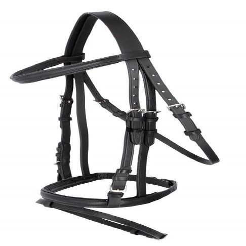 Kerbl Snaffle Bridle Standard Leather for Shetty, Schwarz, 321713