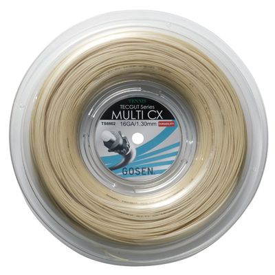 GOSEN Multi CX, 16 Natural 787' Good Durability and Tension Retention, Multifilament Tennis String