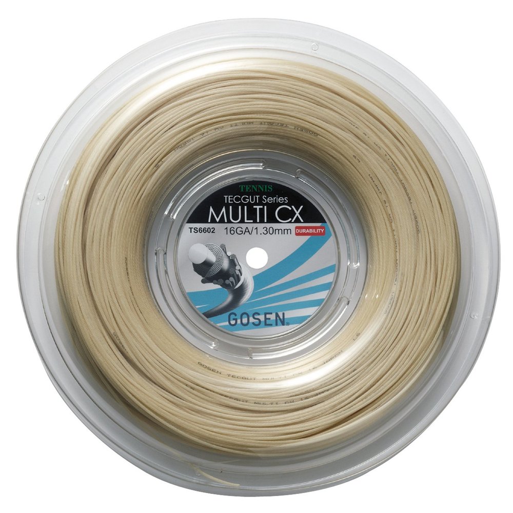 GOSEN Multi CX, 16 Natural 787' Good Durability and Tension Retention, Multifilament Tennis String