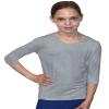 Kosher Casual Kids Big Girl's Modest 3/4 Sleeve Crew Neck Layering Top Medium Heather Grey view 1