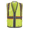 3C Products SV2700, ANSI/ISEA Class 2, Hi-Vis Neon Green/Yellow/Lime Surveyor Safety Vest, Solid Reflective Strips w/Orange Binding, 9 Pockets (Ipad Pocket) view 1