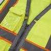 3C Products SV2700, ANSI/ISEA Class 2, Hi-Vis Neon Green/Yellow/Lime Surveyor Safety Vest, Solid Reflective Strips w/Orange Binding, 9 Pockets (Ipad Pocket) view 4