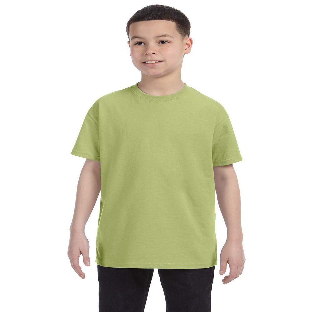 Gildan Big Boys Heavy Taped Neck Comfort Jersey T-Shirt, Kiwi, L