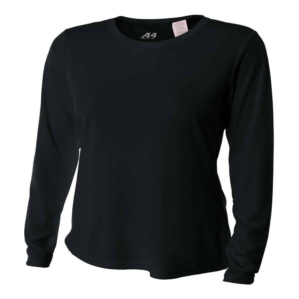 Authentic Sports Shop Black Women's Adult XS Long Sleeve Wicking Cool & Comfortable Shirt/Undershirt