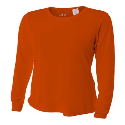 Authentic Sports Shop Athletic Orange Women's Adult XL Long Sleeve Wicking Cool & Comfortable Shirt/Undershirt