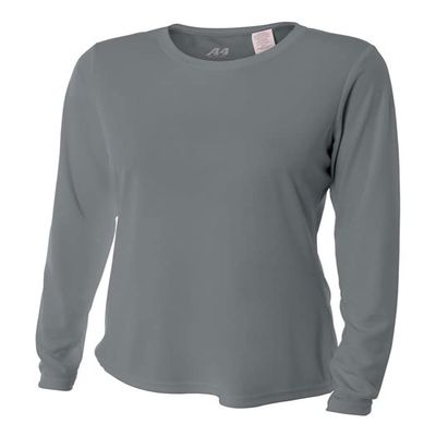 Authentic Sports Shop Graphite Women's Adult Large Long Sleeve Wicking Cool & Comfortable Shirt/Undershirt