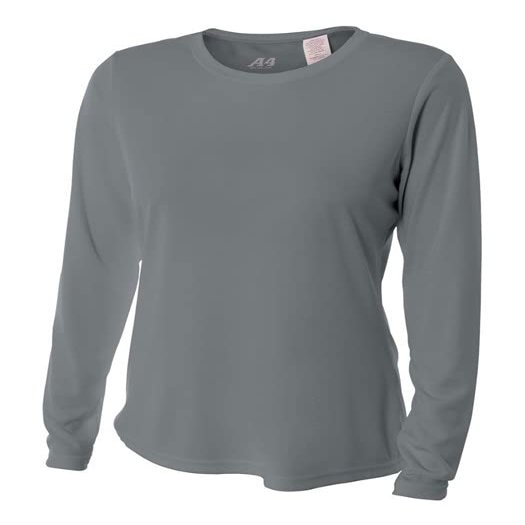 Authentic Sports Shop Graphite Women's Adult Large Long Sleeve Wicking Cool & Comfortable Shirt/Undershirt