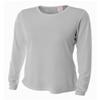 Authentic Sports Shop Silver Women's Adult Small Long Sleeve Wicking Cool & Comfortable Shirt/Undershirt view 1