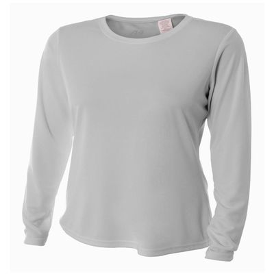 Authentic Sports Shop Silver Women's Adult XL Long Sleeve Wicking Cool & Comfortable Shirt/Undershirt