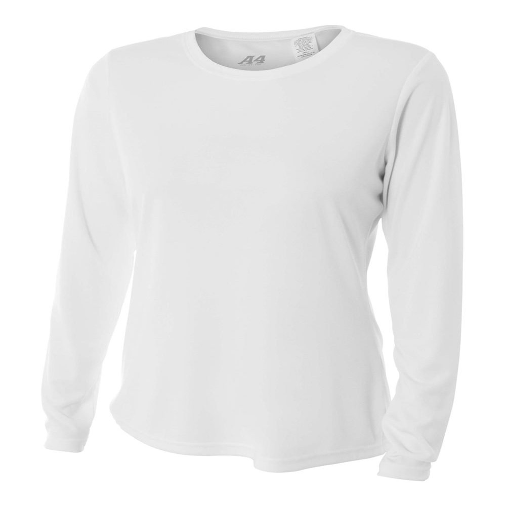 Authentic Sports Shop White Women's Adult XL Long Sleeve Wicking Cool & Comfortable Shirt/Undershirt