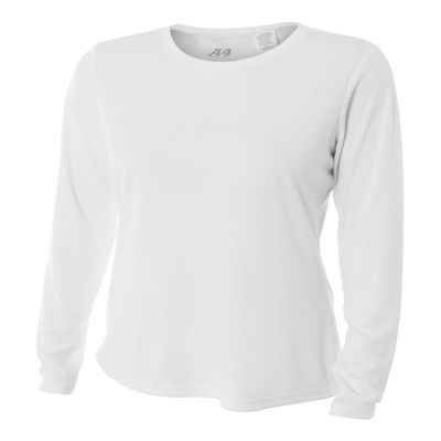 Authentic Sports Shop White Women's Adult 2X Long Sleeve Wicking Cool & Comfortable Shirt/Undershirt