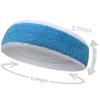 Couver Premium Quality 2 Color Thick Large Wide Headband pro Basketball - White/Sky Blue/White[1 Piece] view 3