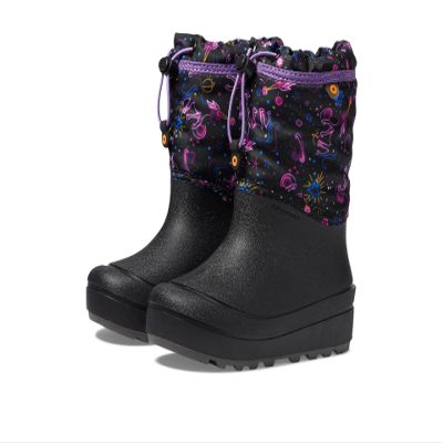 BOGS Snow Shell Neon Unicorn Kids Winter Waterproof Snow and Rain Boot, Purple Multi, 5 M