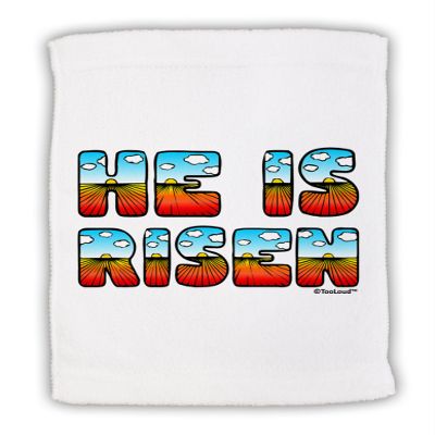 TOOLOUD He is Risen - Easter - Sunrise Letters Micro Terry Sport Towel 11" x 18"