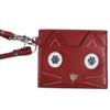  Cat Ears Cute Cowhide Cat Mimi Pass Case Commuter Pass Case (with Strap) Red J358_R view 1