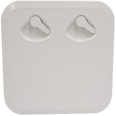 NuovaRade TOP LINE Hatch, White, 14.56" x 14.76" (0.37m x 0.375m), made of UV-resistant high-grade ASA plastic, UV-resistant cover and frame, with a 180 opening door and two durable handles