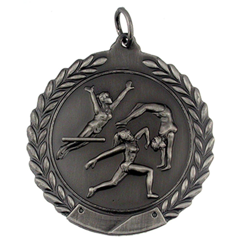 PinMart Gymnastics Award Silver Medal - Female - 5 Pack