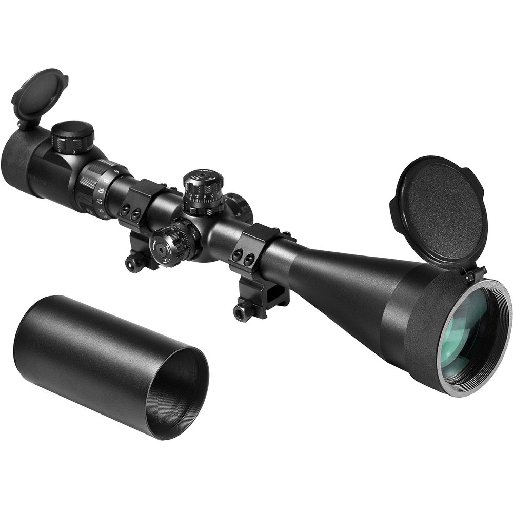 BARSKA 6-24 x 60mm Swat Series Riflescope, Matte Black Finish with Mill-Dot IR Illuminated Reticle, 30mm Tube - AC10700