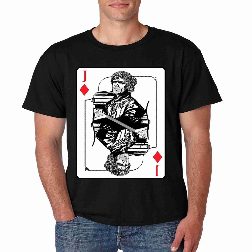 ALLNTRENDS Men T Shirt J Tyrion Lannister Card (L, Black)