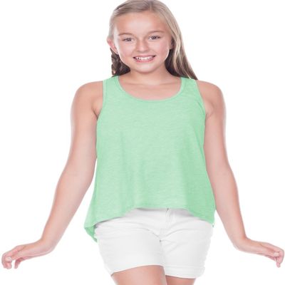 Kavio! Big Girls 7-16 Jersey Scoop Neck High Low Tank Ice Green L
