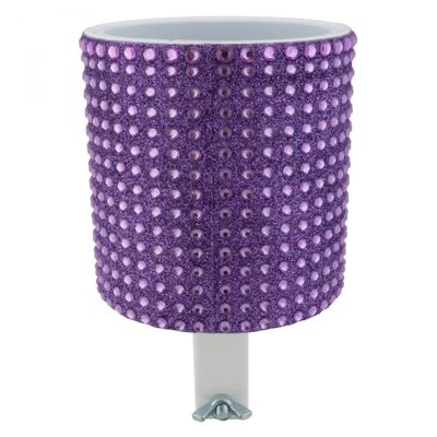 Sparkly Bike Cup Holder, Rhinestone Drink Holder for Cruiser Bikes, E-Bikes & Girls Bikes, Handlebar Water Bottle Holder, Easy Install, Super Snazzy, Super Fun, Super Wow (Purple)