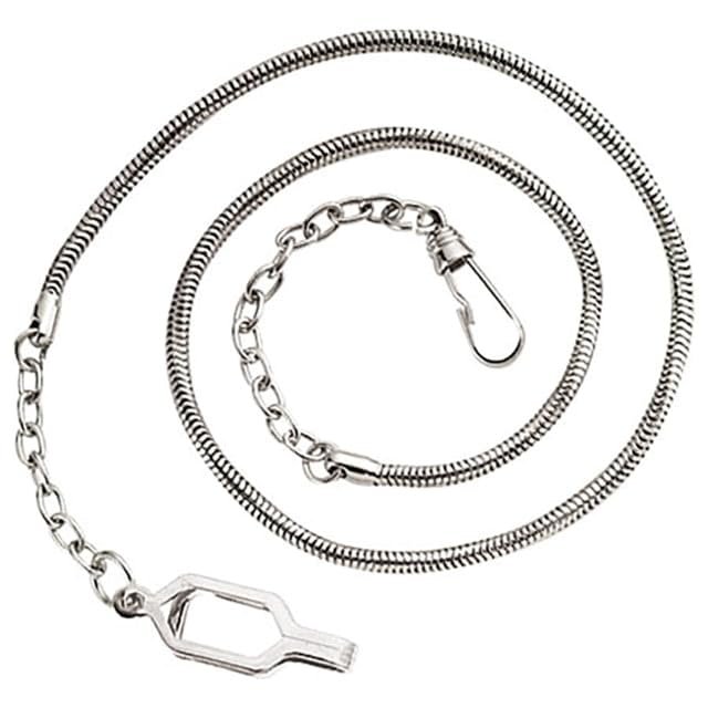 Hero's Pride 21" Whistle Chain with Epaulette Clasp - Chain for Badge Holder, Police, Sheriff, CHP, Law Enforcement, Security - Nickel Finish