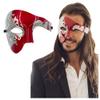 Half Face Masquerade Mask For Men Phantom Of The Opera Mask for Masquerade Party, Venetian Party, Mardi Gras, Halloween & Cosplay (Silver/Red) view 1
