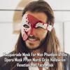 Half Face Masquerade Mask For Men Phantom Of The Opera Mask for Masquerade Party, Venetian Party, Mardi Gras, Halloween & Cosplay (Silver/Red) view 3