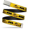 Adjustable Belt, Clamp Buckle, Cut to Fit, Vintage Batman Logo Yellow view 1