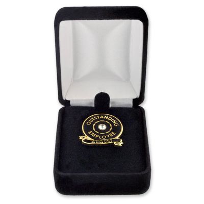 PinMarts Velour Jewelry Gift Box: Elegant Made in USA Display Case for Lapel Pins, Enamel Pin Display, Perfect Small Gift Box for Awards and Ceremonies - Black- 5 Pack