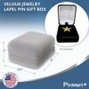 PinMarts Velour Jewelry Gift Box: Elegant Made in USA Display Case for Lapel Pins, Enamel Pin Display, Perfect Small Gift Box for Awards and Ceremonies - Black- 5 Pack view 4