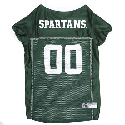 Pets First NCAA College Michigan State Spartans Mesh Jersey for DOGS & CATS, X-Small.Licensed Dog Jersey with your Favorite Football/Basketball College Team