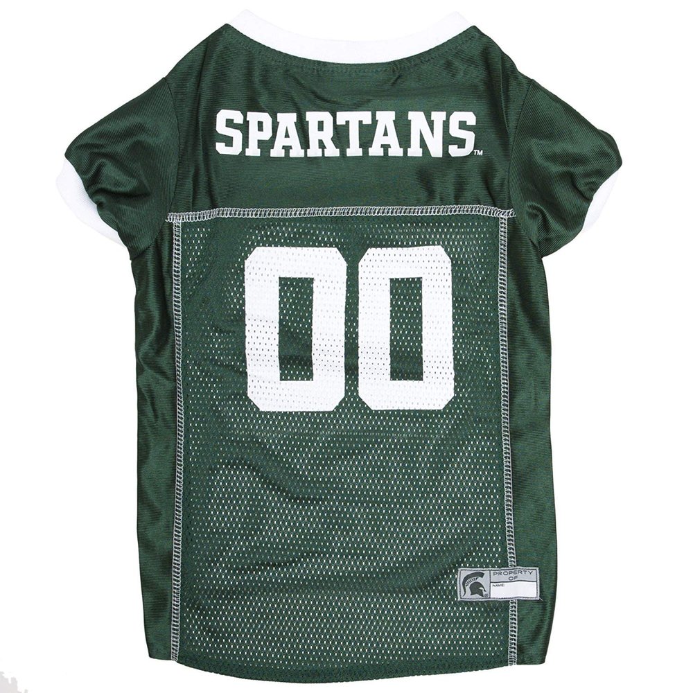 Pets First NCAA College Michigan State Spartans Mesh Jersey for DOGS & CATS, X-Small.Licensed Dog Jersey with your Favorite Football/Basketball College Team