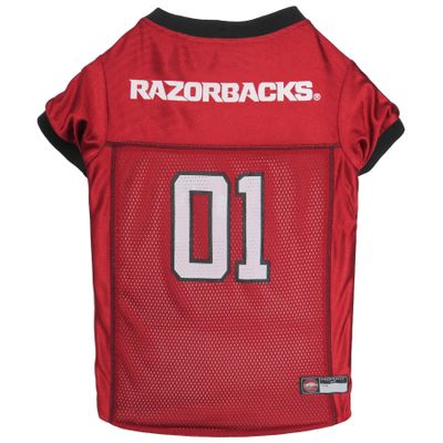 Pets First NCAA College Arkansas Razorbacks Mesh Jersey for DOGS & CATS, Medium. Licensed Dog Jersey with your Favorite Football/Basketball College Team