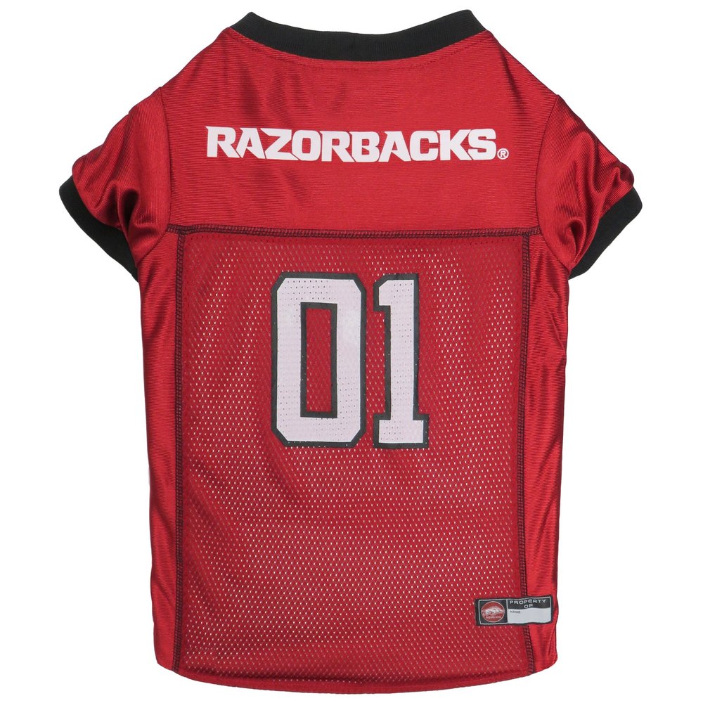 Pets First NCAA College Arkansas Razorbacks Mesh Jersey for DOGS & CATS, Medium. Licensed Dog Jersey with your Favorite Football/Basketball College Team