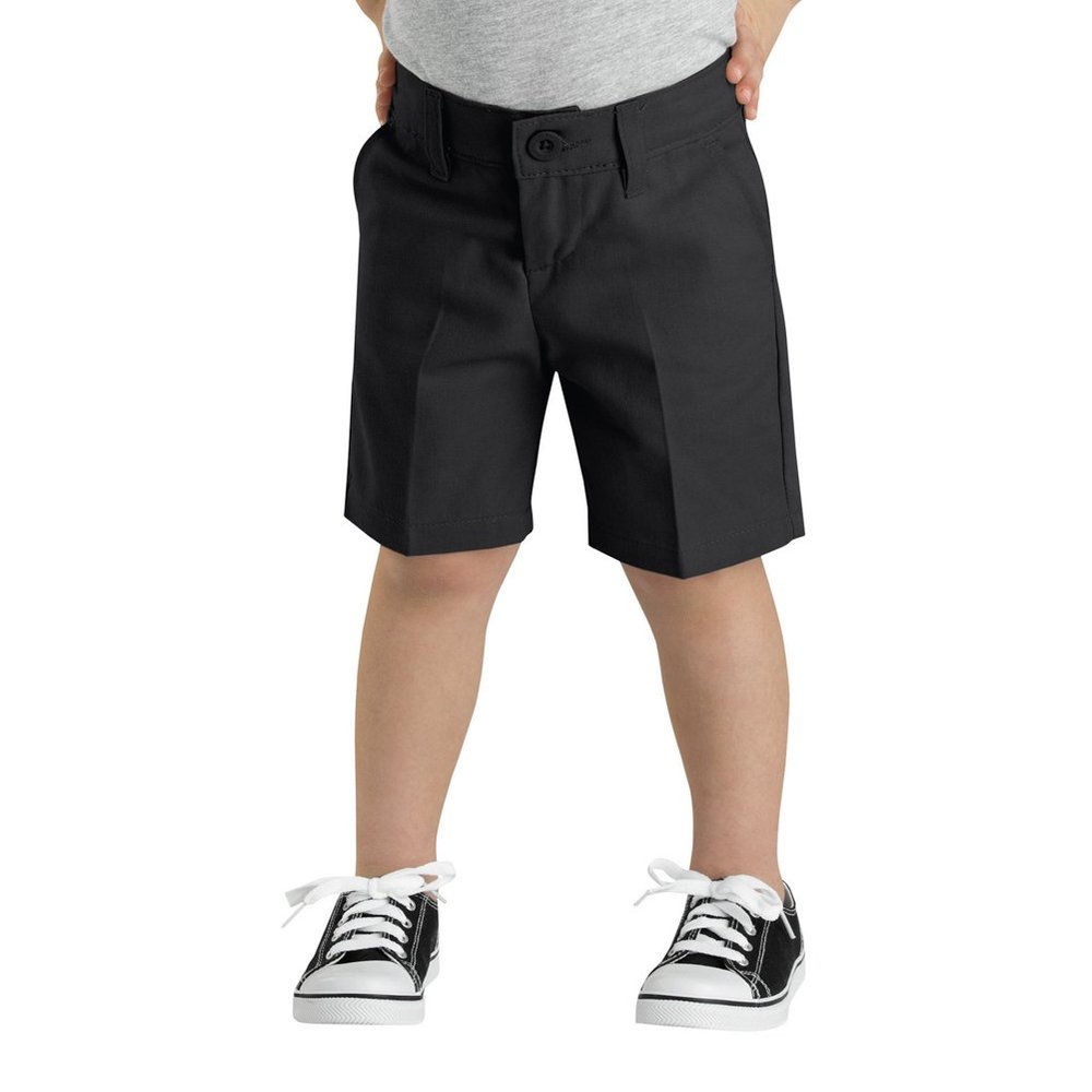 Dickies Girl Little Girls' Flexwaist Slim Fit Flat Front Short-Preschool, Black, 6X