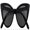 Black Vintage Plastic Cat Eye Smoke Lens Sunglasses view 1